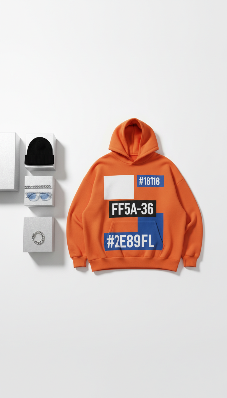Street Orange oversized graphic hoodie